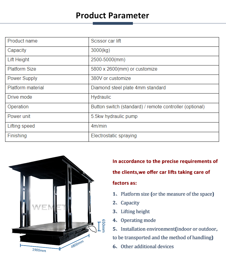 Double-Decker Car Scissors Lift Parking Platform